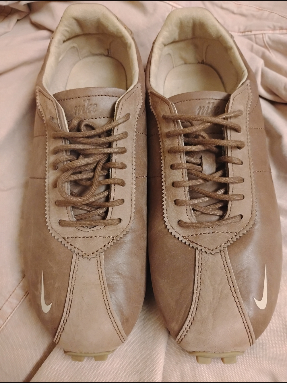 Aritzia Limited Nike Brown Leather Golf Shoes Sneakers Men's Size 9.5 Women's 11